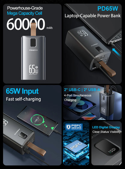 PISEN 60000mAh Power Bank