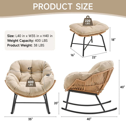 Meridian Rattan Papasan Rocker