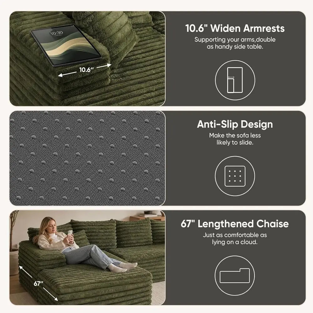 Everleigh Deep-Seat Chaise Sofa