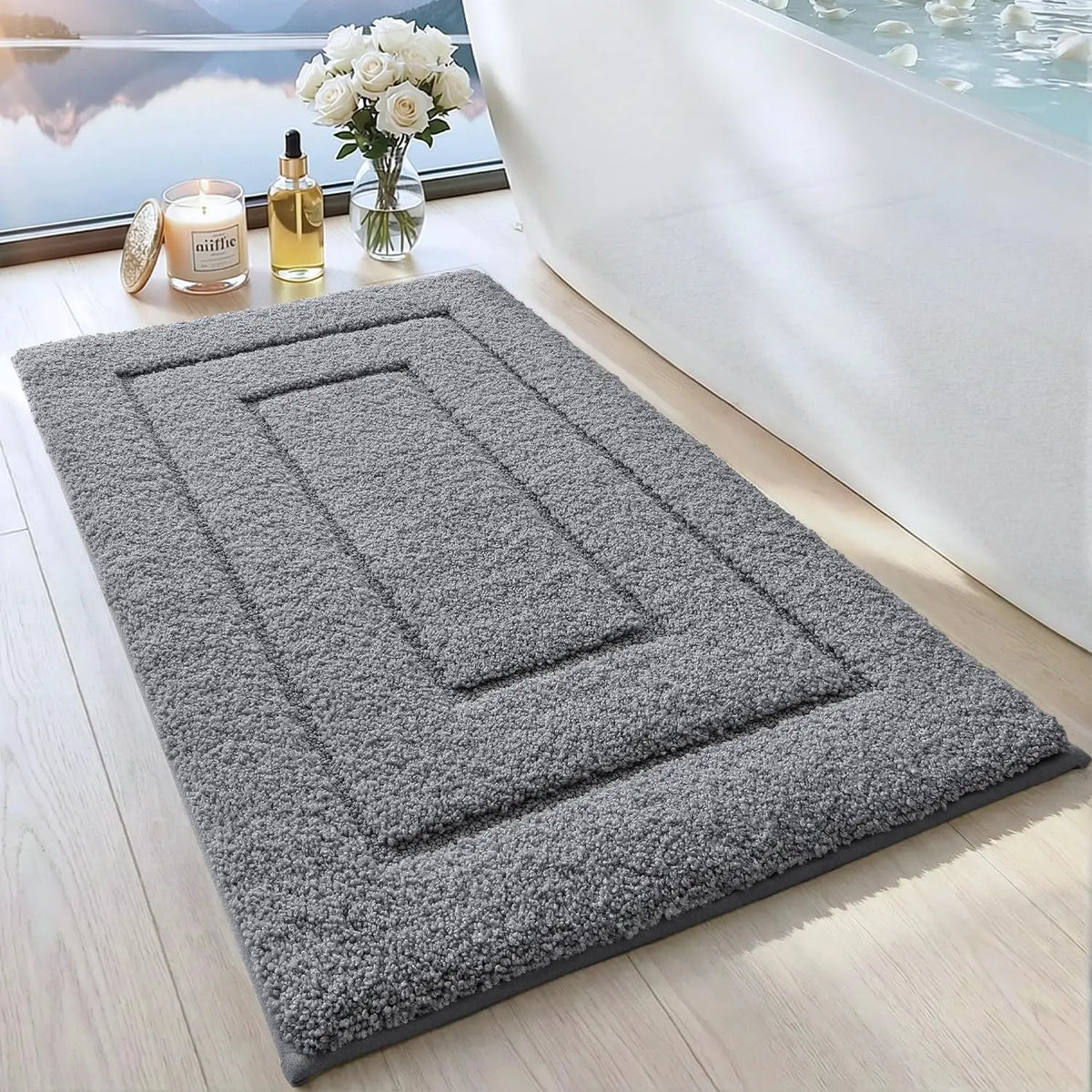 Ergové Bath Mat Polyester TPR Backing 5 Colors 3 Sizes
