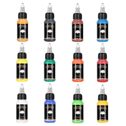 12-Color Acrylic Paint Set, 30ml, Airbrush Ready