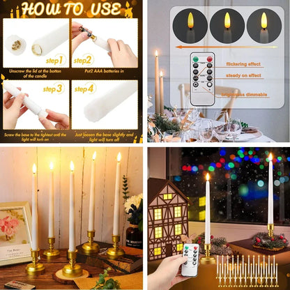 Flameless Taper Candles