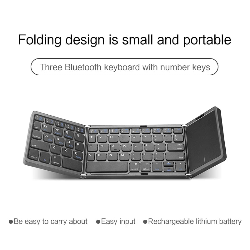 Mini Folding Bluetooth Keyboard + Touchpad