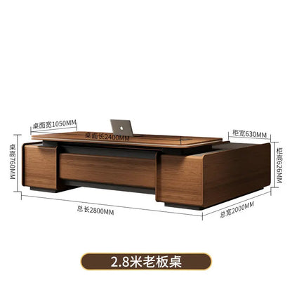 Designer Italian Solid Wood Executive L-Shaped Desk