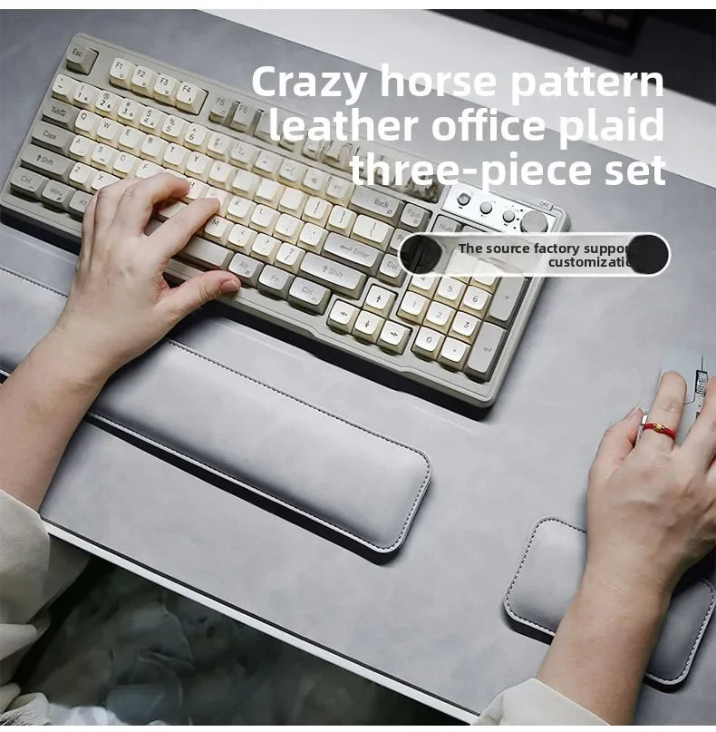 Leather Desk Pad & Wrist Rest Set
