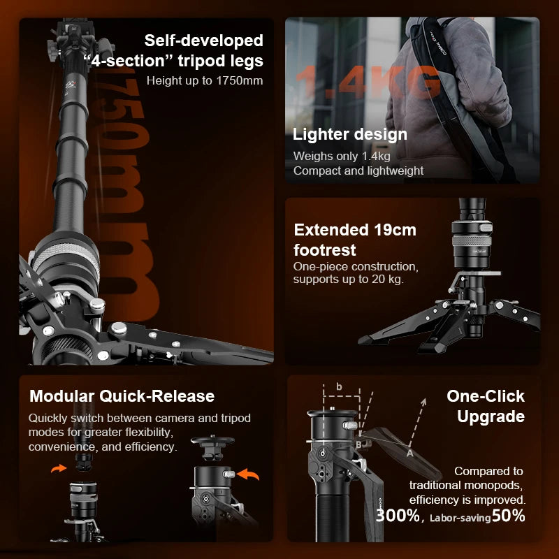 One-Click Carbon Fiber Monopod
