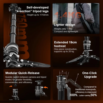One-Click Carbon Fiber Monopod