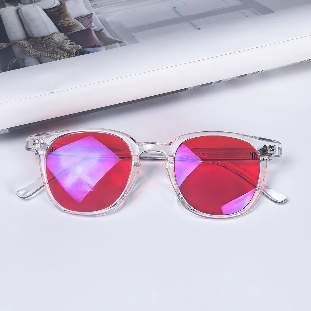 SHINU Women's Red Lens Glasses
