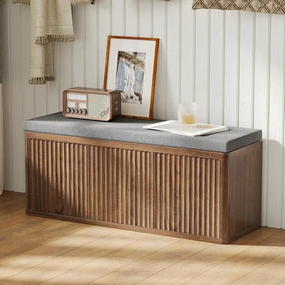 Walnut Shoe Storage Bench
