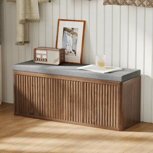 Walnut Shoe Storage Bench