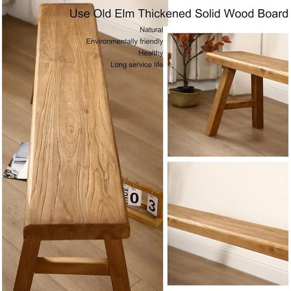 Solid Elm Entryway Bench