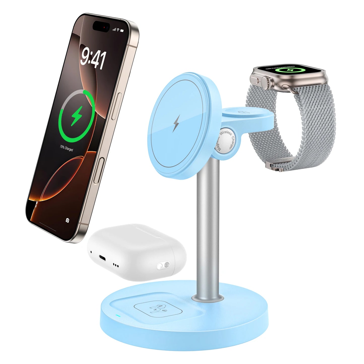 MagFusion Pro 3-in-1 Magnetic Wireless Charging Station