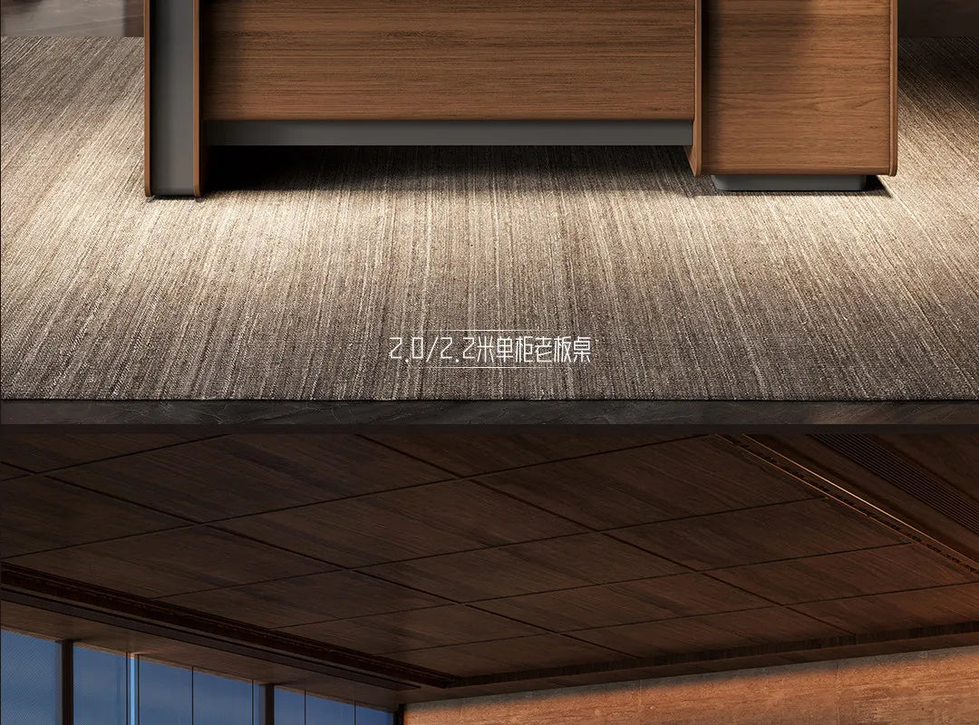 Designer Italian Solid Wood Executive L-Shaped Desk