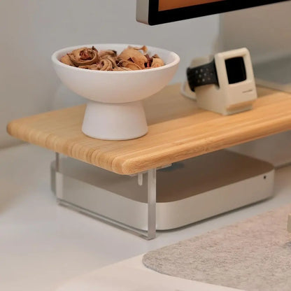 Bamboo & Acrylic Monitor Stand Riser for Desk