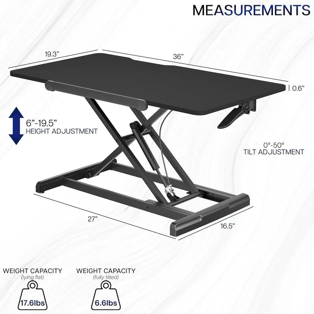 Adjustable Standing Desk Riser with Tilting Work Surface