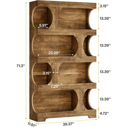 Ravenport 4-Tier Bookcase with Open Display Shelves