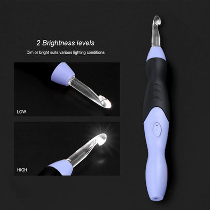 LED Light-Up Crochet Hook Set, USB Rechargeable