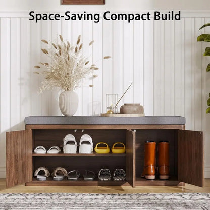 Walnut Shoe Storage Bench