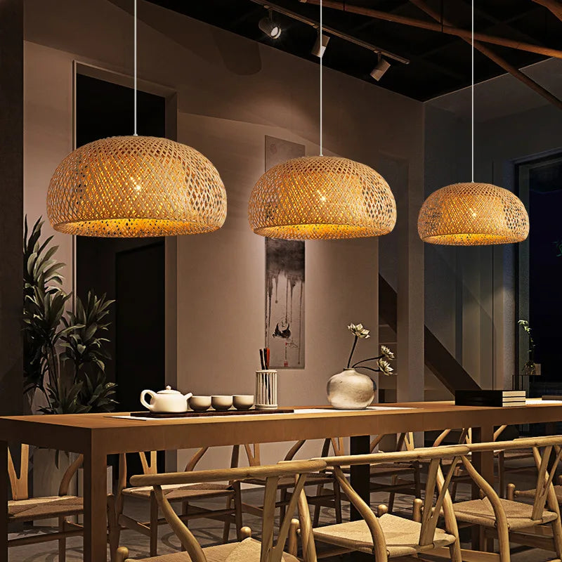 Handwoven Bamboo Pendant Lamp