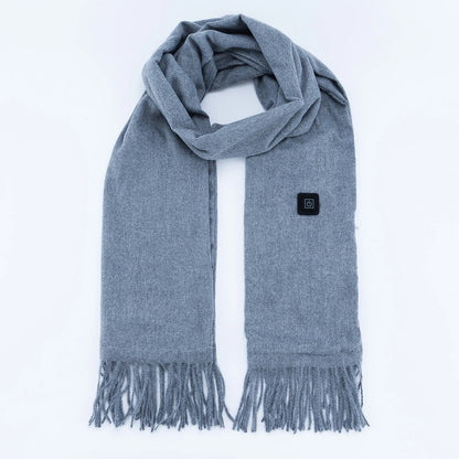 USB Heated Scarf | 3 Heat Gears, Soft Fleece Fringe Neck Warmer