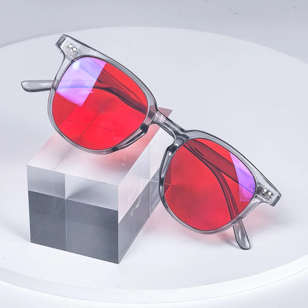 SHINU Women's Red Lens Glasses