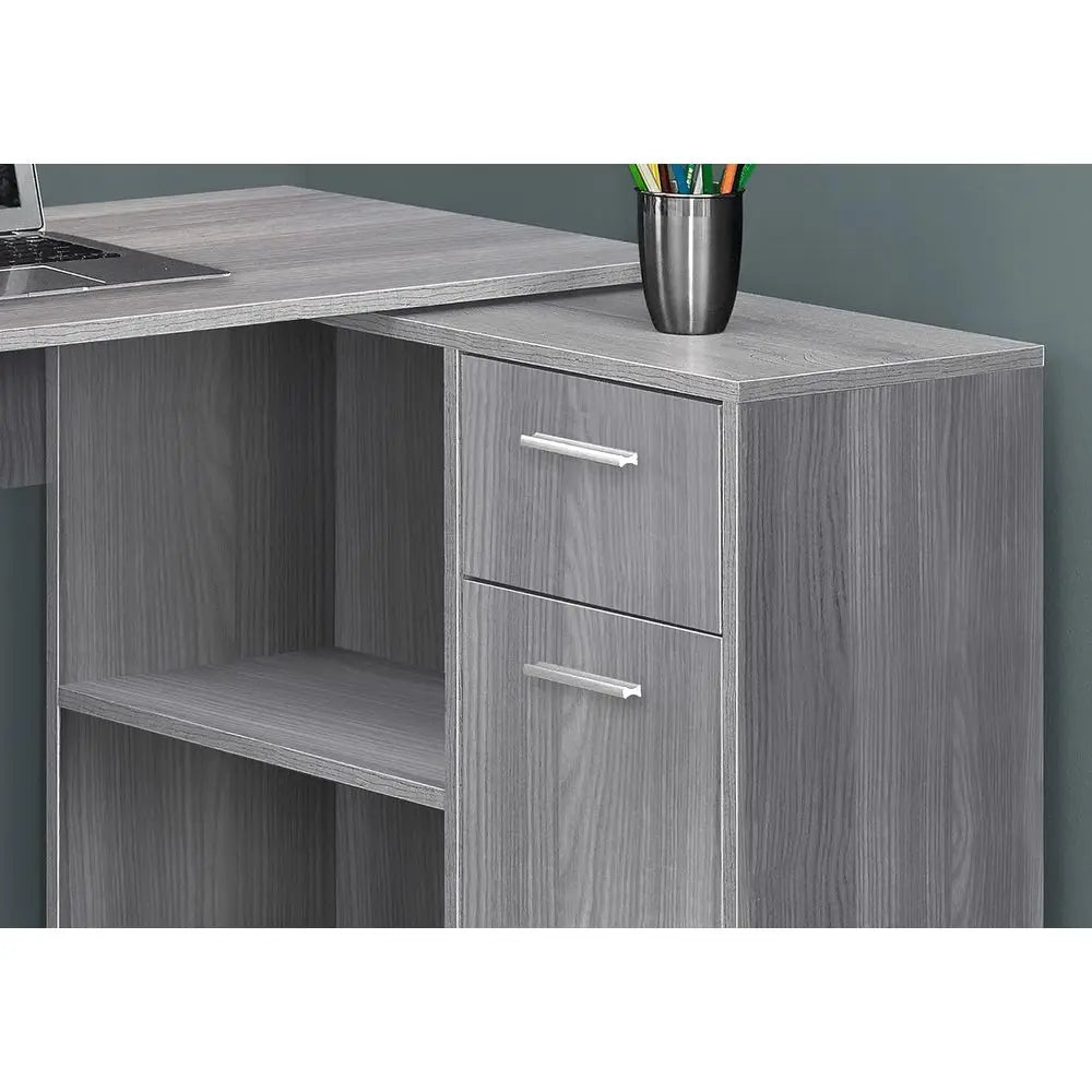 L-Shaped Desk with Cabinet