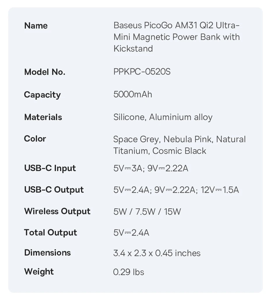 Baseus 5000mAh Wireless Power Bank