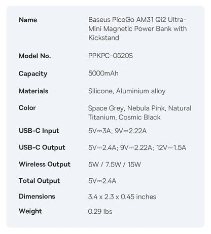 Baseus 5000mAh Wireless Power Bank