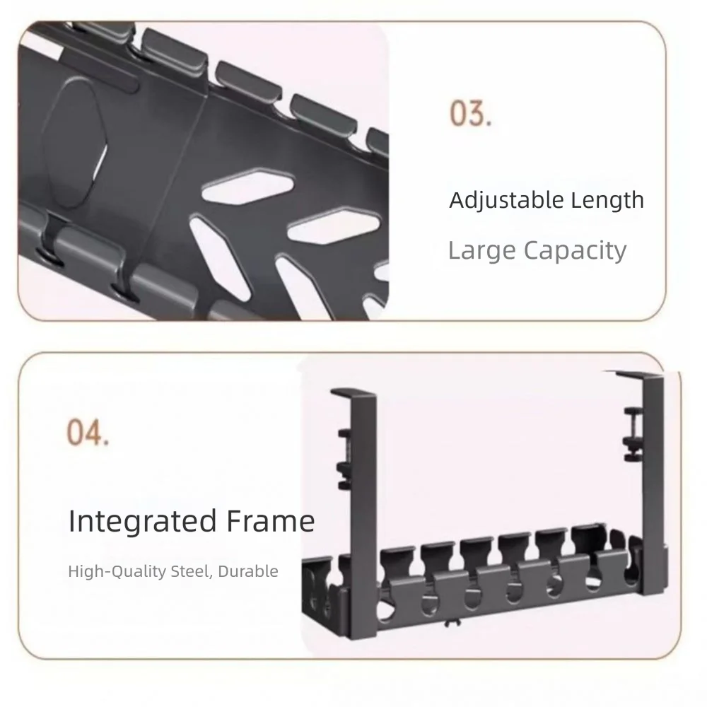Extendable Under-Desk Cable Management Tray