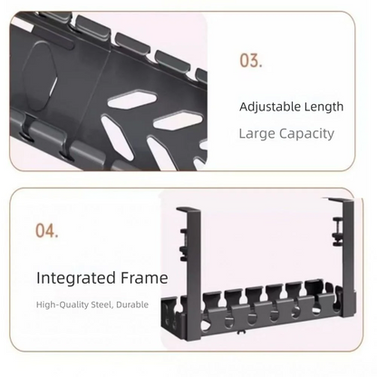 Extendable Under-Desk Cable Management Tray