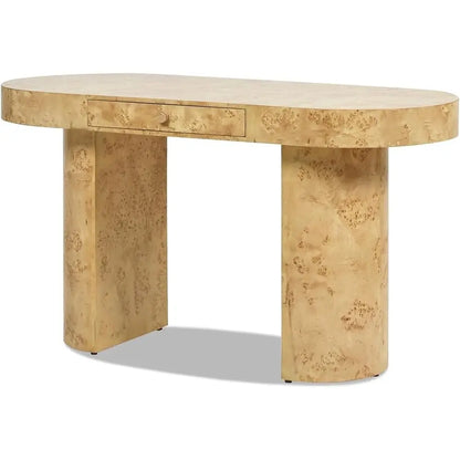 Burl Wood Oval Desk