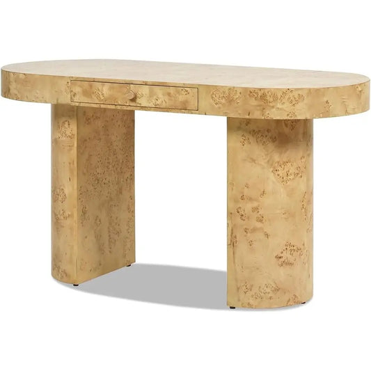 Burl Wood Oval Desk