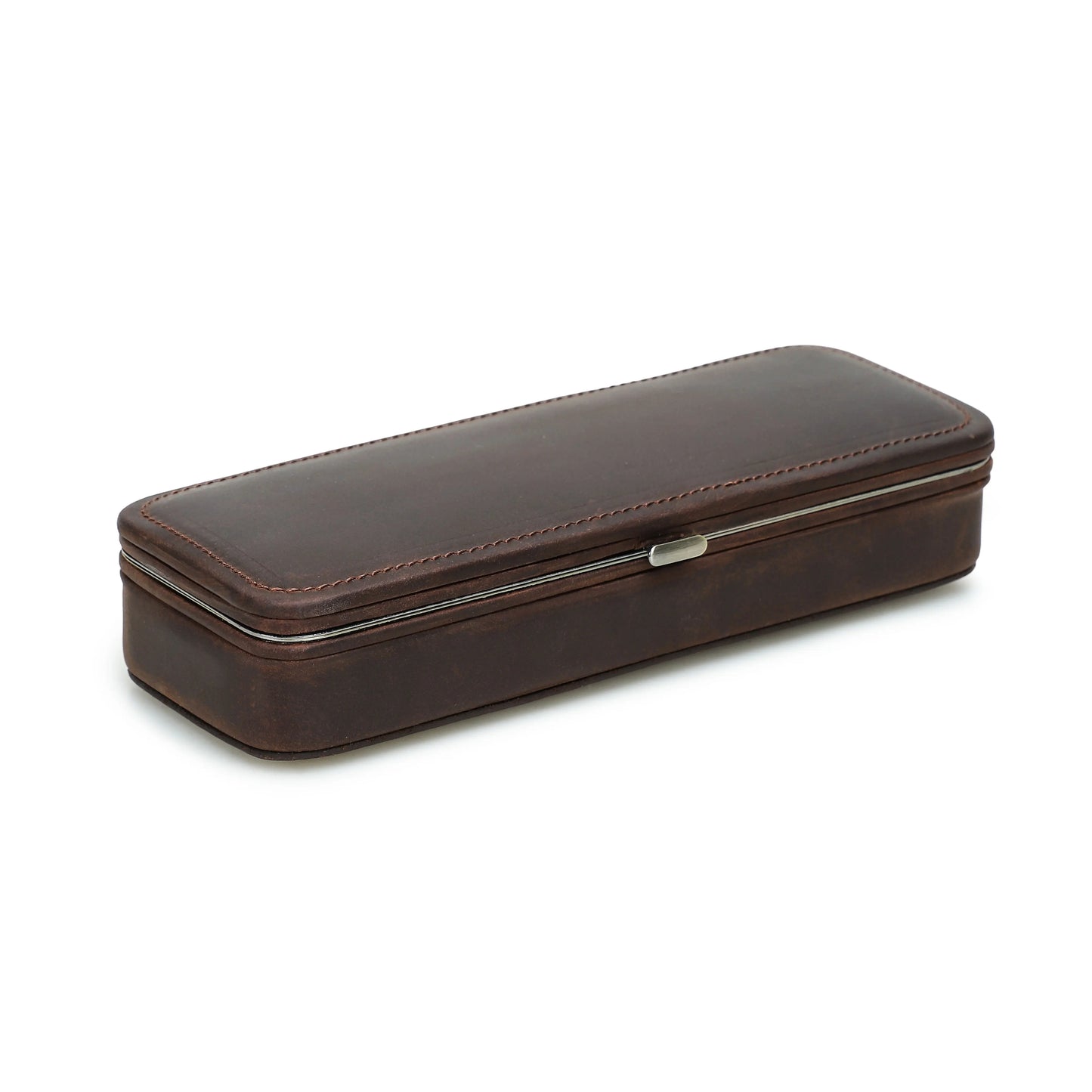 Vintage 3-Slot Leather Pen Case