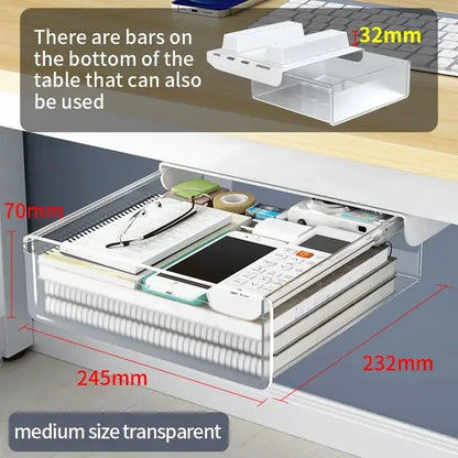 Hidden Under-Desk Drawer Organizer