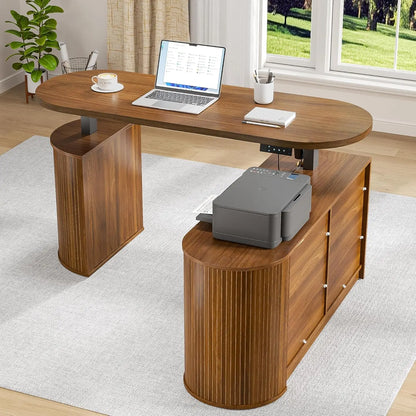 Ashton Mid-Century Electric L-Shaped Standing Desk