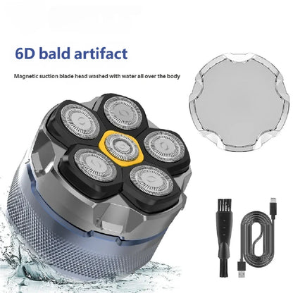 6D Waterproof Head & Face Shaver for Men