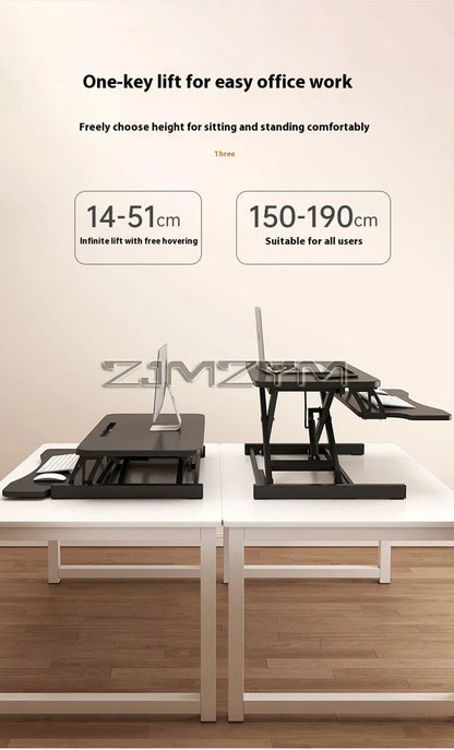 Foldable Laptop Desk with Storage & Keyboard Tray