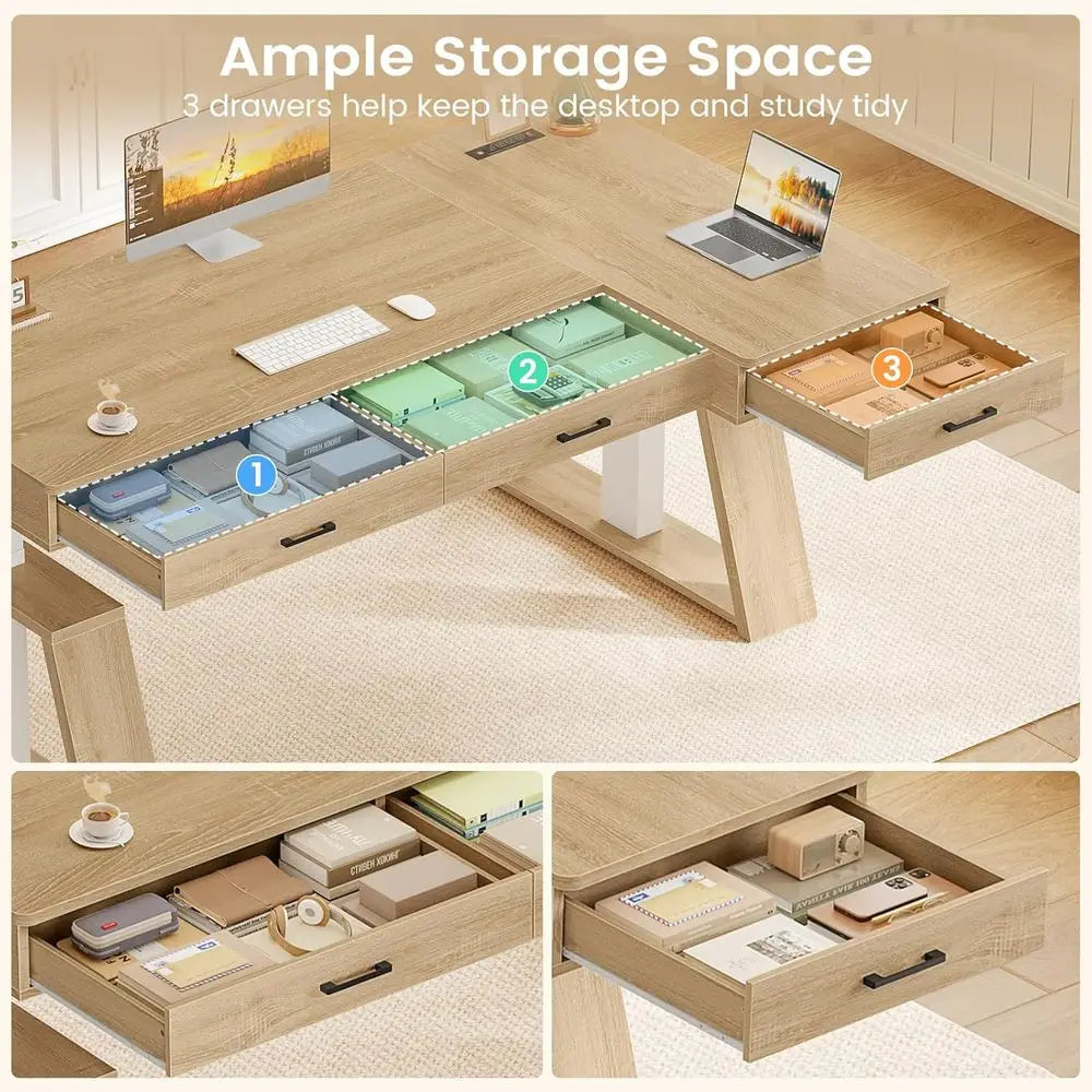 L-Shaped Electric Standing Desk