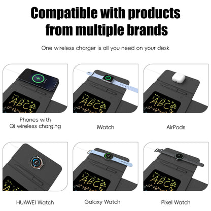 Foldable Charging Mouse Pad with Writing Tablet