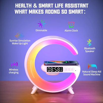 RGB Alarm Clock Wireless Charger Stand