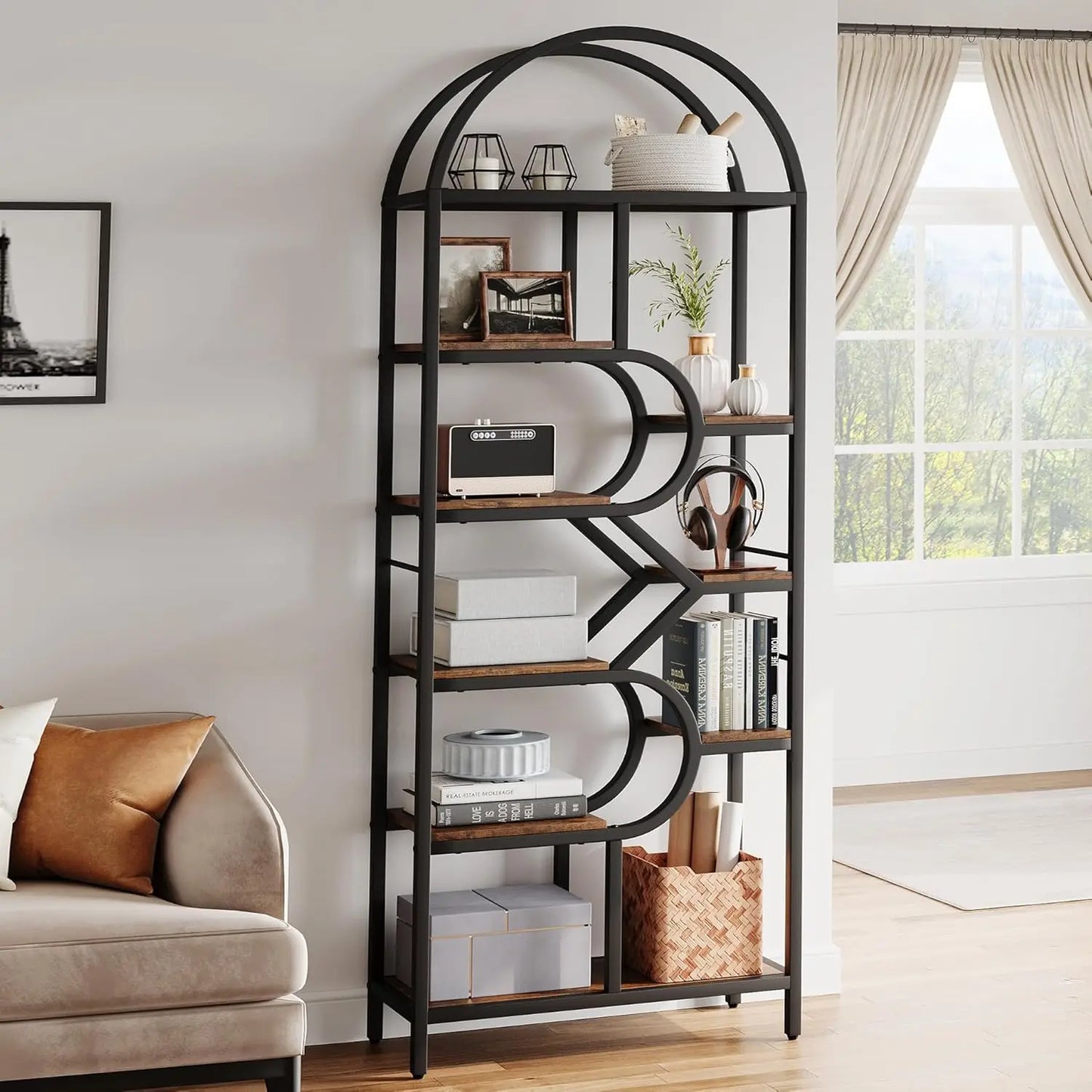 Archeon 6-Tier Geometric Bookcase