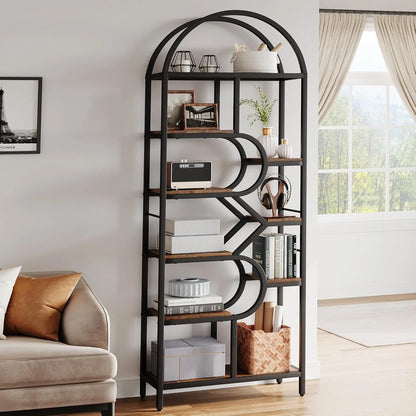 Archeon 6-Tier Geometric Bookcase