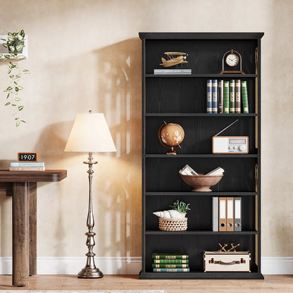 Ashcroft 6-Tier Bookcase with Adjustable Shelves & Storage Cabinet