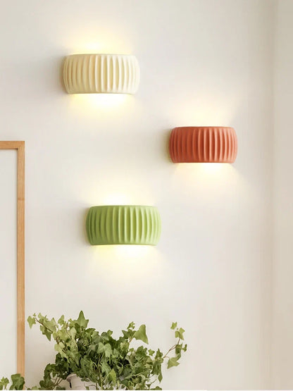 Ribbed Resin Sconce, Warm Up & Down Light