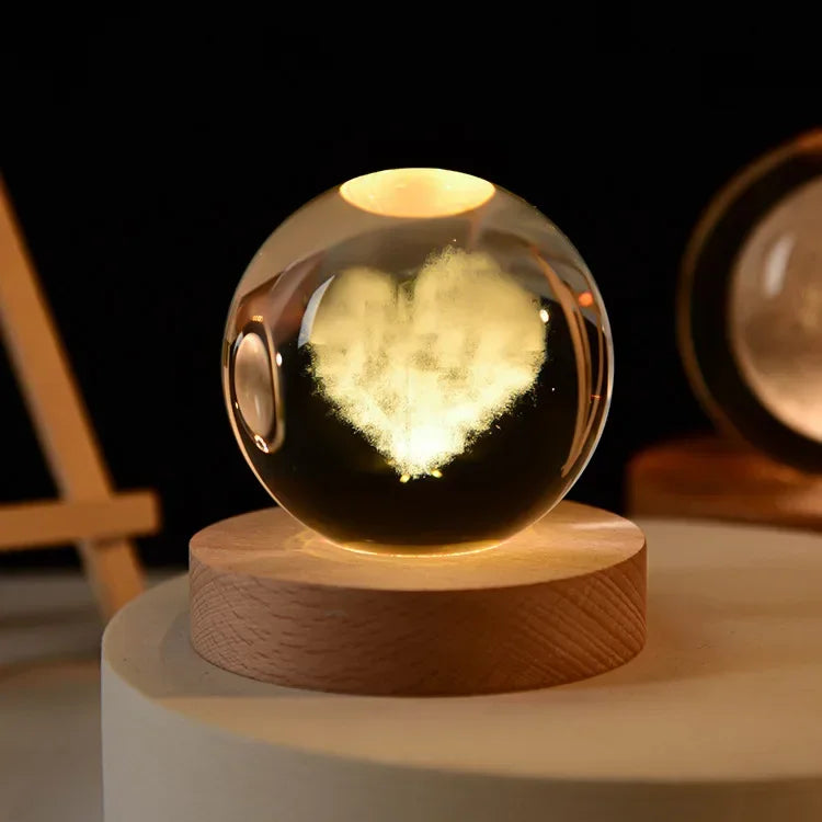 3D Crystal Solar System Globe - Space Gift