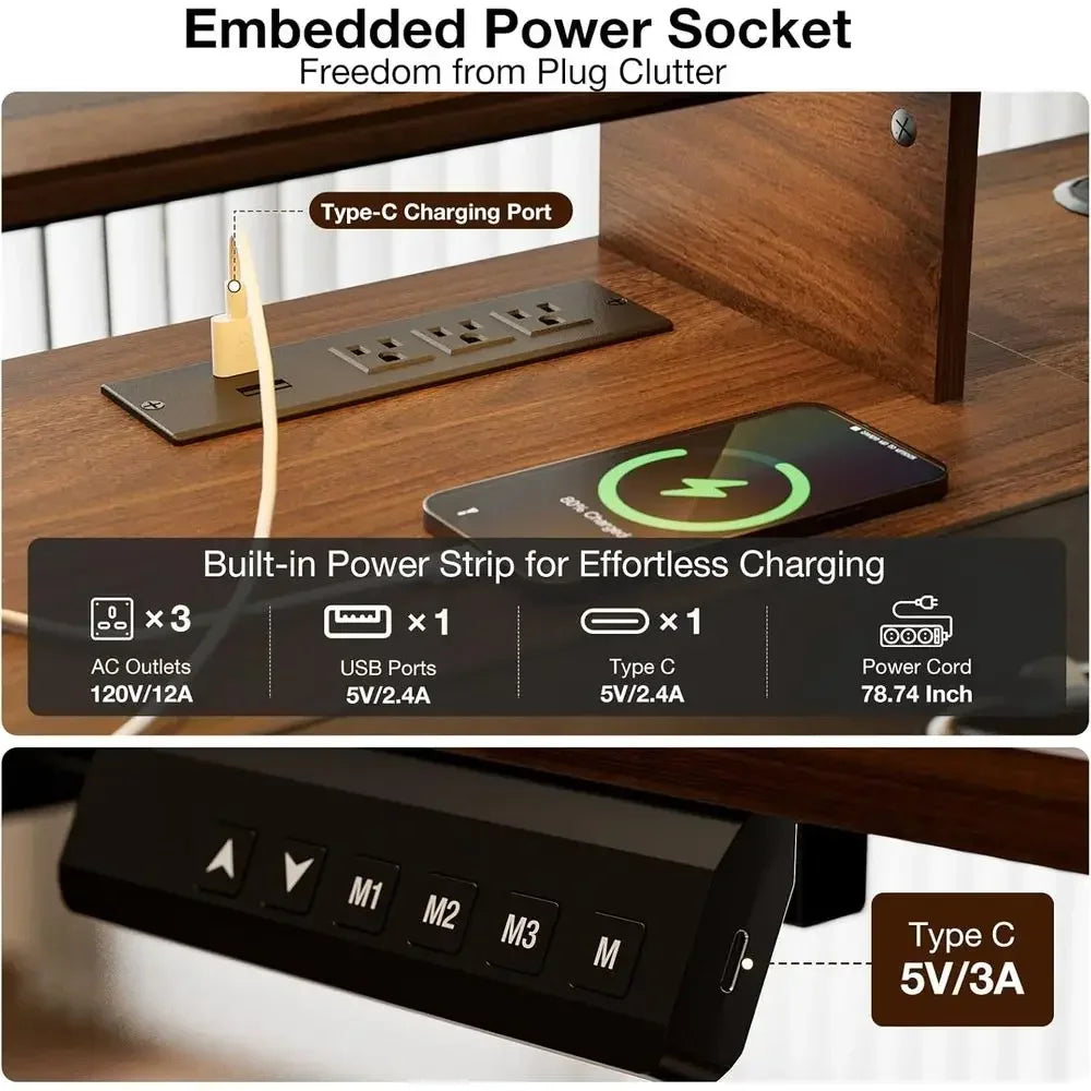LED Storage Standing Desk