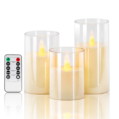 3-Pc Remote Control LED Flameless Candles