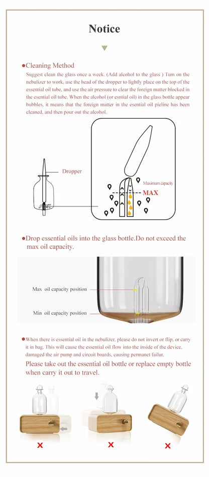 Waterless Nebulizing Essential Oil Diffuser