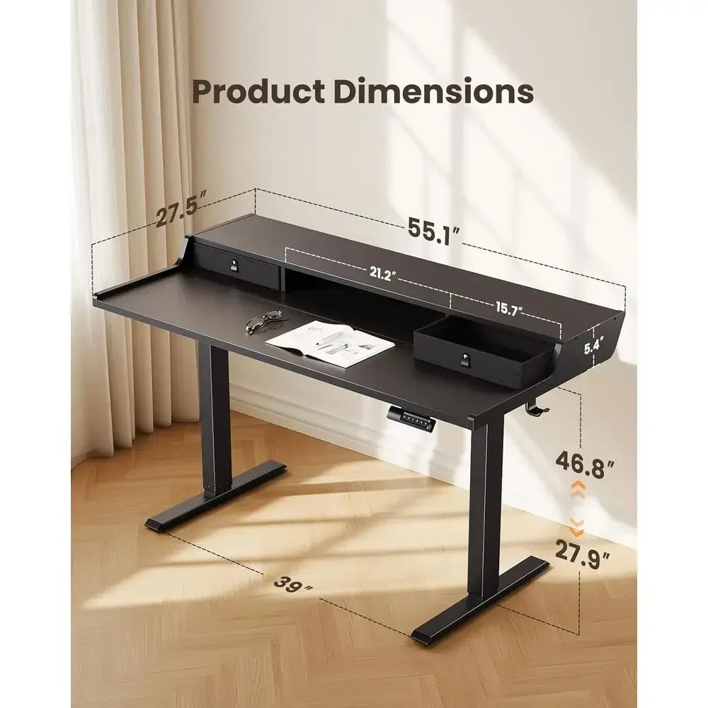 Height-Adjustable Gaming Standing Desk