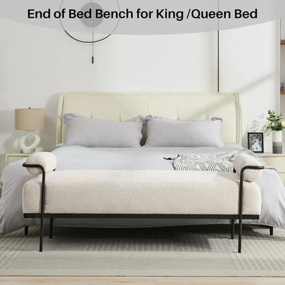 Chenille Ottoman Bench